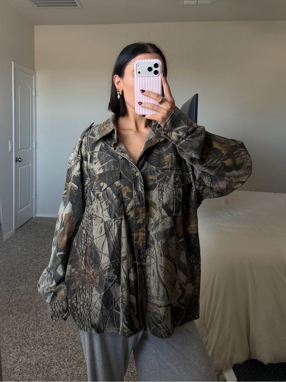 Vintage camo button down